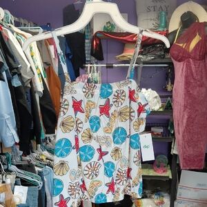 Dip Multicolor Seashell and Starfish Top